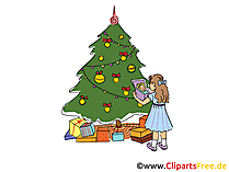 Weihnachtsbild Tannenbaum geschmückt kostenlos downloaden und drucken