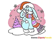 Image clipart lapin de Noël