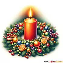 Isječak božićnog vijenca za Advent