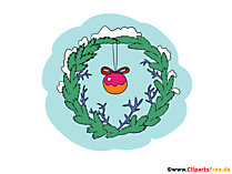 Weihnachtskranz mit Weihnachtskugel Illustration, Bild, PNG Clipart