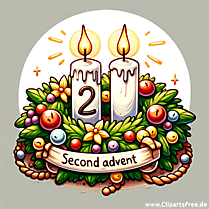 To stearinlys billede til 2. advent