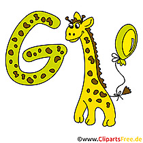 G is for Giraffe - Buchstaben Vorlagen zum Ausdrucken