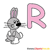 R is for Rabbit - Bilder Buchstaben