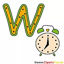 W is for Watch - Buchstaben zum Drucken