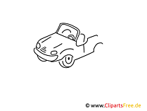 Cabrio einfache Weitermal Druckvorlage für Schule