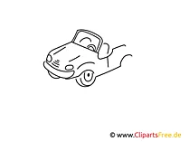 Cabrio einfache Weitermal Druckvorlage für Schule