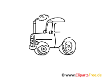 Traktor einfache Weitermal Druckvorlage für Grundschule