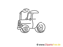 Traktor einfache Weitermal Druckvorlage für Grundschule