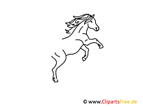 Einfache Weitermal-Vorlage Pferd