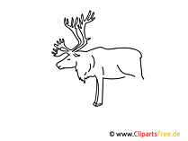 Einfache Weitermal Druckvorlage Elch