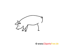 Für Kindergarten Weitermal Druckvorlage Schwein kostenlos