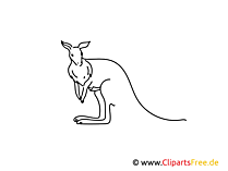 Känguru einfache Weitermal-Druckvorlage kostenlos