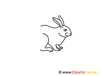 Kaninchen einfache Weitermal-Malvorlage