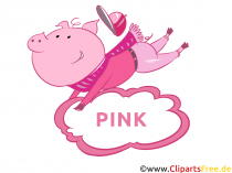 Pink- Rosa Farben Clipart, Bilder für Schule und Kindergarten