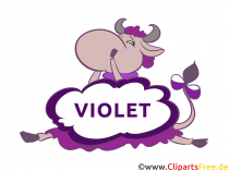 Violet Farben lernen mit Kindern - Bilder für Schule und Kindergarten