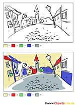 Bild zum Ausmalen für Erwachsene Stadtmotiv Paris