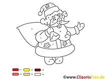 Malen nach Zahlen Bild Weihnachtsmann