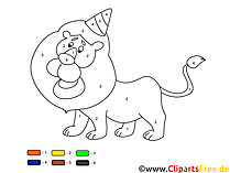 Malen nach Zahlen zum Ausmalen Löwe, Tiere, Afrika