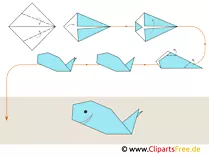 Origami Wal falten mit Papier