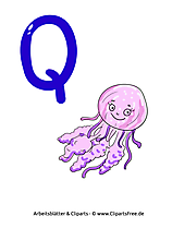 Q - German alphabet for print and painting