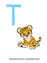 T - ABC Lernübungen für Kinder zu Drucken