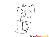 F Buchstaben zum  Ausmalen A4