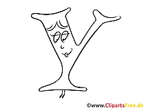 Y ABC-Vorlage zum Drucken und Ausmalen