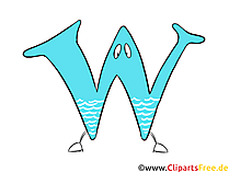 W Druckbuchstabe für Schulunterricht