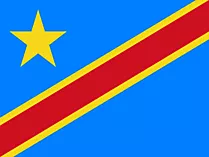 Kongo Flagge blau mit Stern - Fahnen der Welt für Unterricht