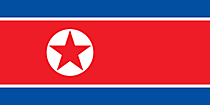 Nordkorea (Demokratischen Volksrepublik Korea) - Norkoreanische Fahne zum Drucken