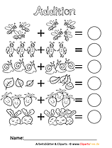 Addition Vorlage für Mathematikunterricht Klasse 1