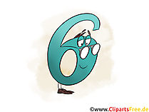 Zahl 6 zum Ausdrucken - Zahlen für Matheunterricht