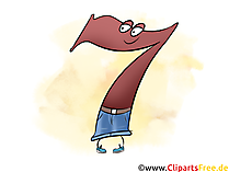 Zahl 7 zum Ausdrucken Clipart, Bild, Grafik