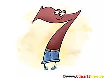 Zahl 7 zum Ausdrucken Clipart, Bild, Grafik