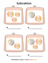 Rechnen mit Geldbeträgen - kostenlose Druckvorlagen