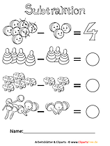 Matheaufgaben Minus für Grundschule