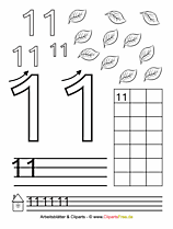 11 - Zahlen lernen Druckvorlage