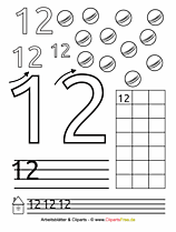 12 - Zahlen ausdrucken gratis