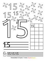 15 - Kostenlose Druckvorlage Zahlen lernen