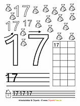 17 - Druckvorlage Zahlen schreiben