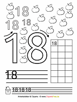18 - Zählen lernen Übungsblätter zum Ausdrucken