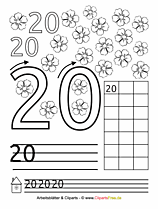 20 - Zahlen lernen zählen Übungsblätter ausdrucken