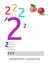 2 - Kostenlose Arbeitsblätter für die Vorschule