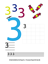 3 - Mathe Arbeitsblätter Zahlen lernen 1. Klasse
