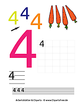 4 - Kostenlose Arbeitsblätter und Übungen für die Vorschule