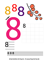 8 - Zahlen ausdrucken gratis