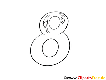 8 Vorlagen von Ziffern zum Ausmalen