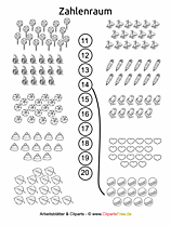 Zahlenraum bis 20 - Kostenlose Arbeitsblätter
