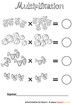 Matheaufgaben für Multiplikation Druckvorlagen