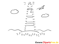 Zeichnen lernen nach Zahlen Bild-Vorlage